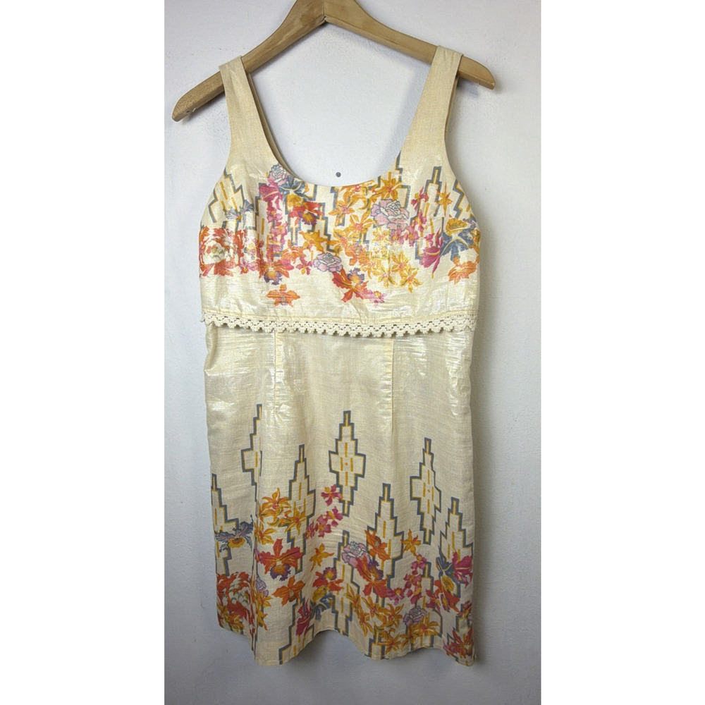 Free People medium large the big bang shimmer dress festival bohemian tiered
